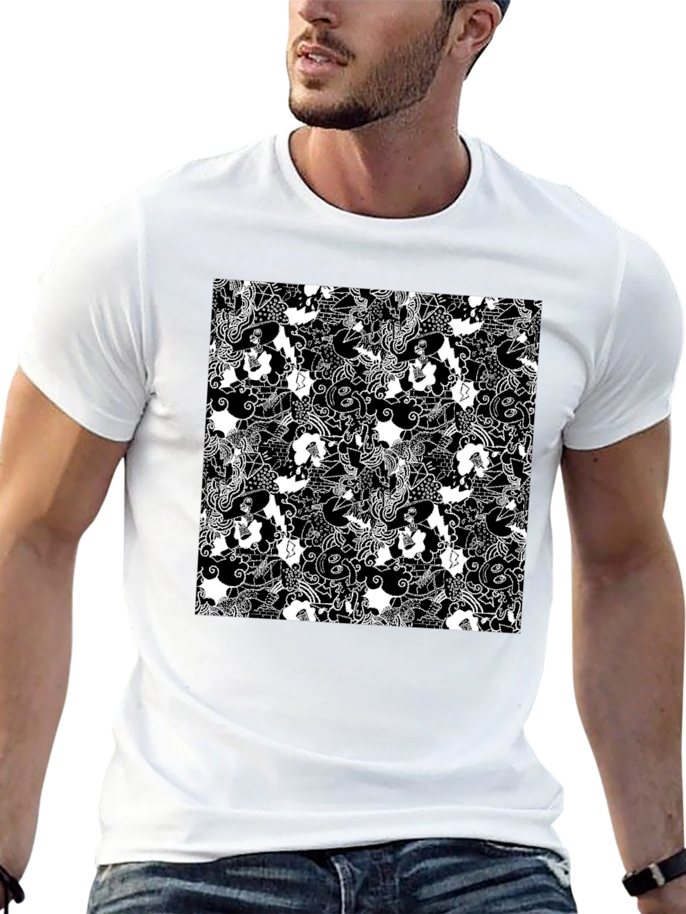 Monochrome Patterned T-Shirt