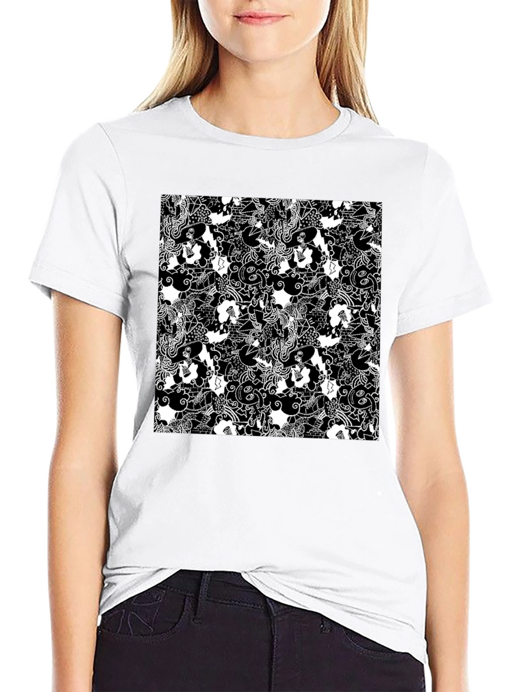 Monochrome Patterned T-Shirt