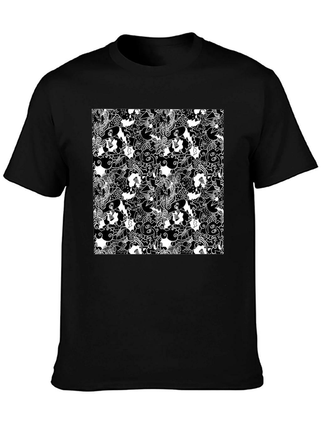 Monochrome Patterned T-Shirt