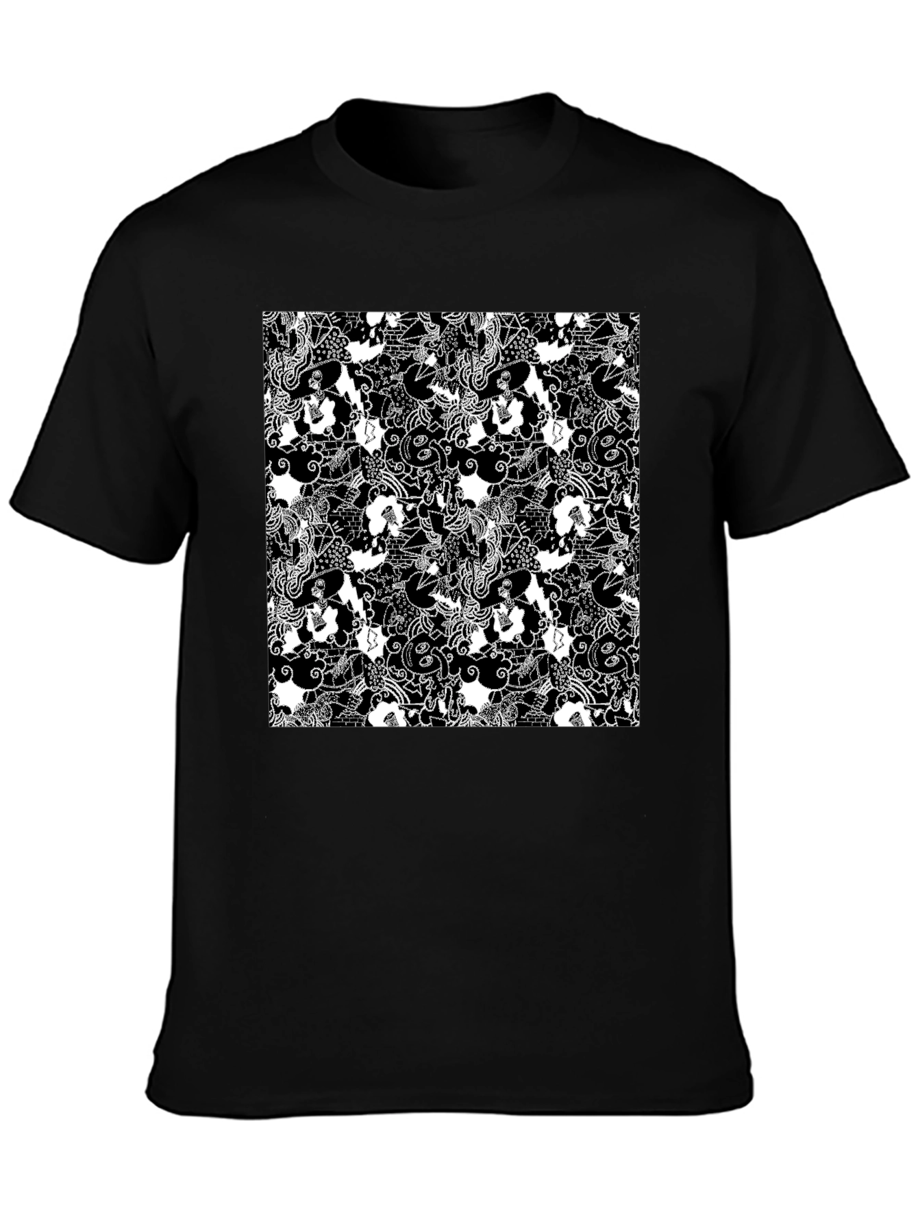 Monochrome Patterned T-Shirt