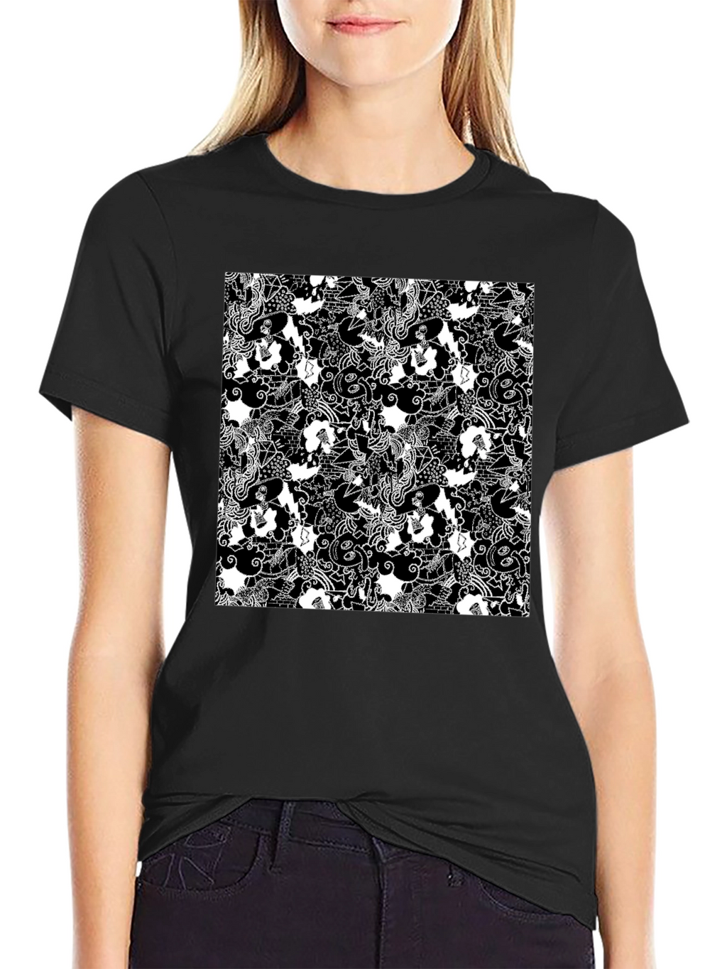 Monochrome Patterned T-Shirt