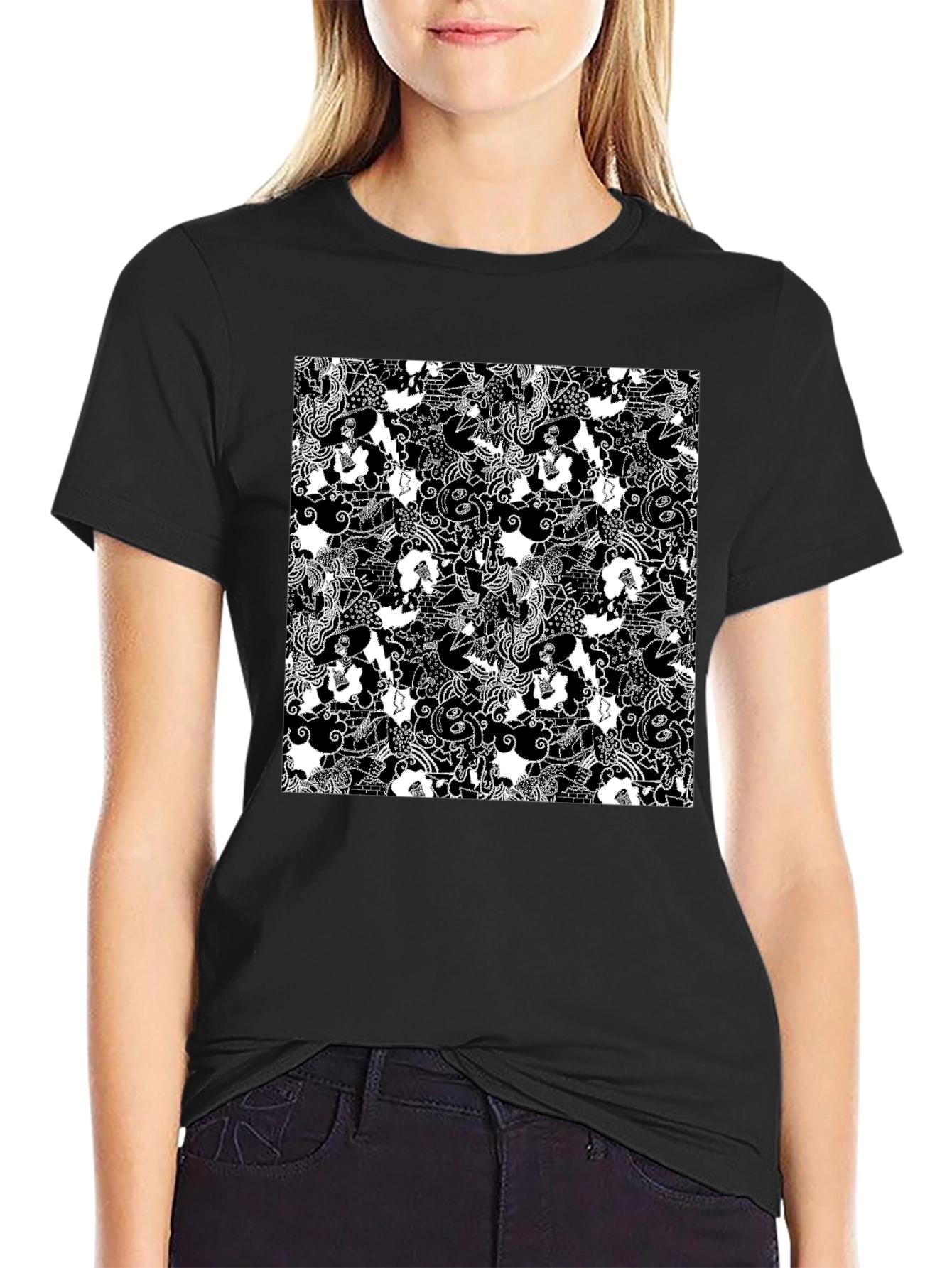 Monochrome Patterned T-Shirt