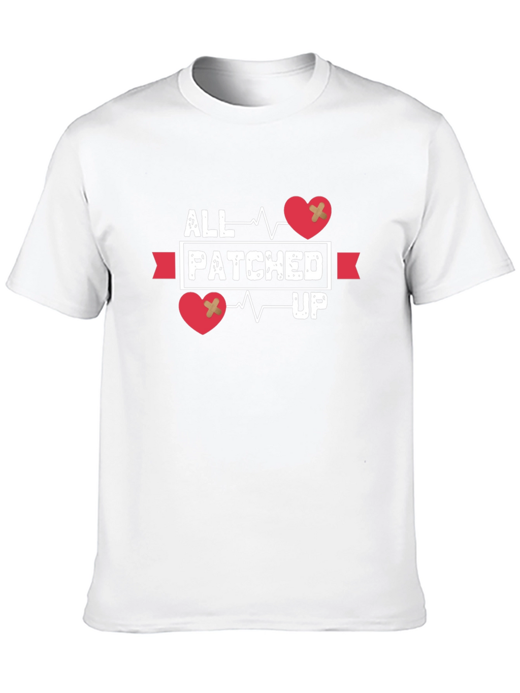 All Patched Up Heartbeat Graphic T-Shirt