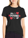 All Patched Up Heartbeat Graphic T-Shirt