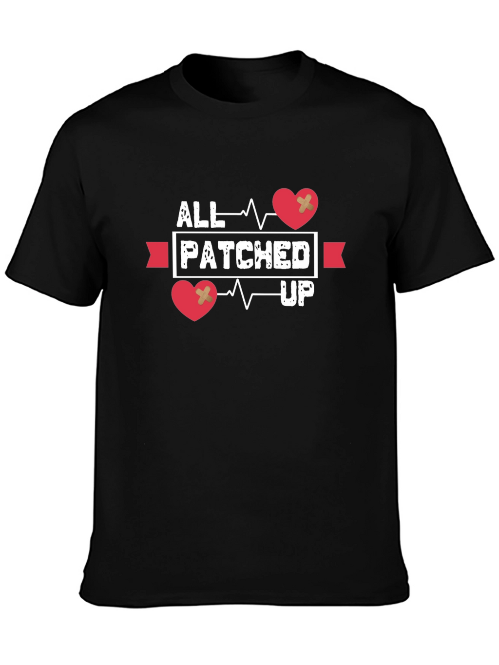 All Patched Up Heartbeat Graphic T-Shirt