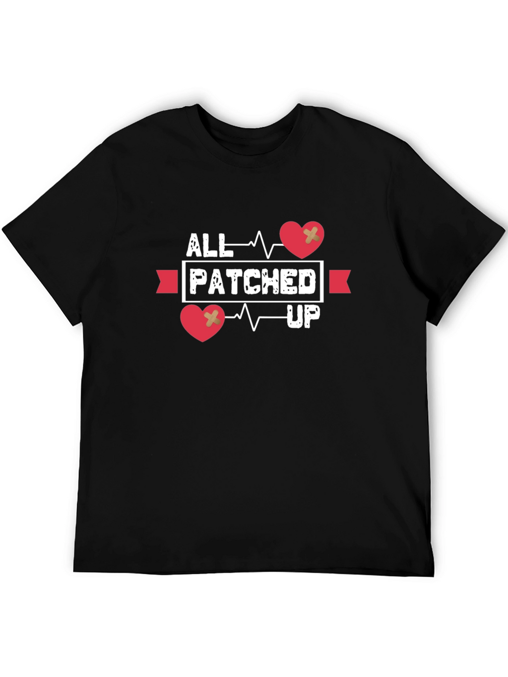 All Patched Up Heartbeat Graphic T-Shirt