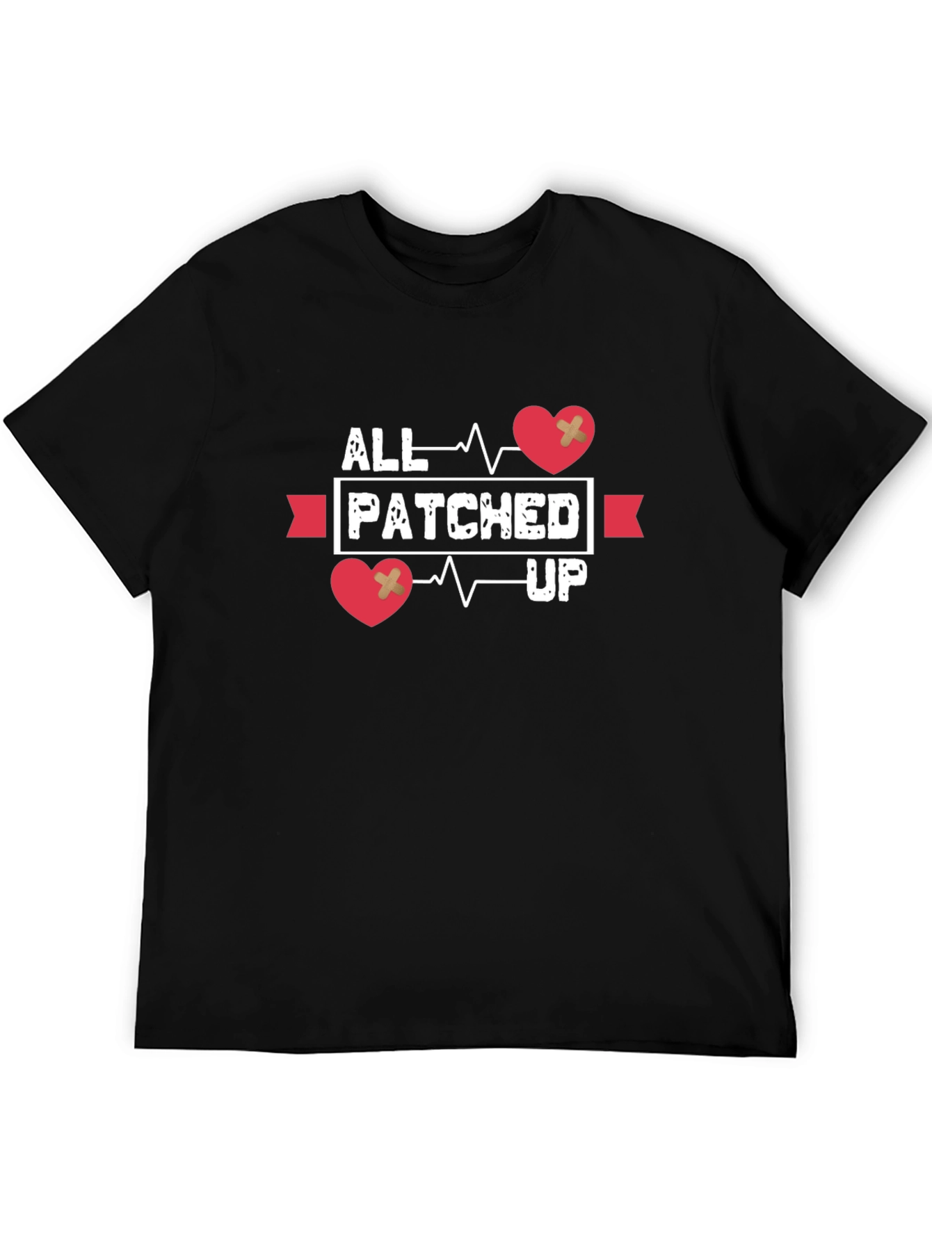 All Patched Up Heartbeat Graphic T-Shirt