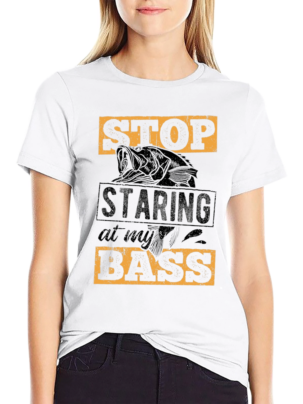 Stop Staring at My Bass T-Shirt Fishing Tee