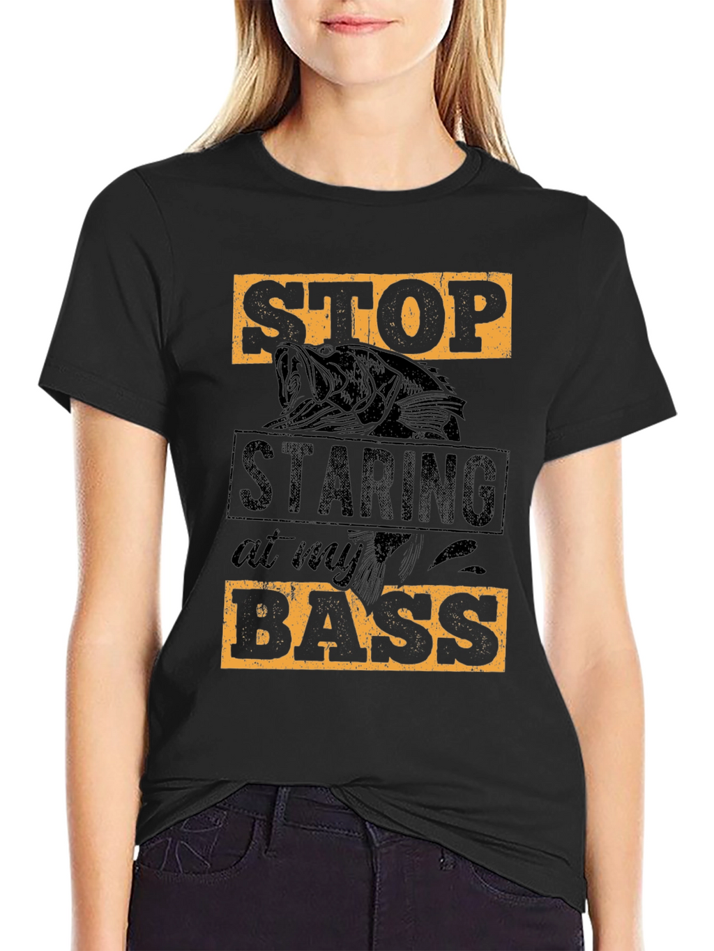 Stop Staring at My Bass T-Shirt Fishing Tee