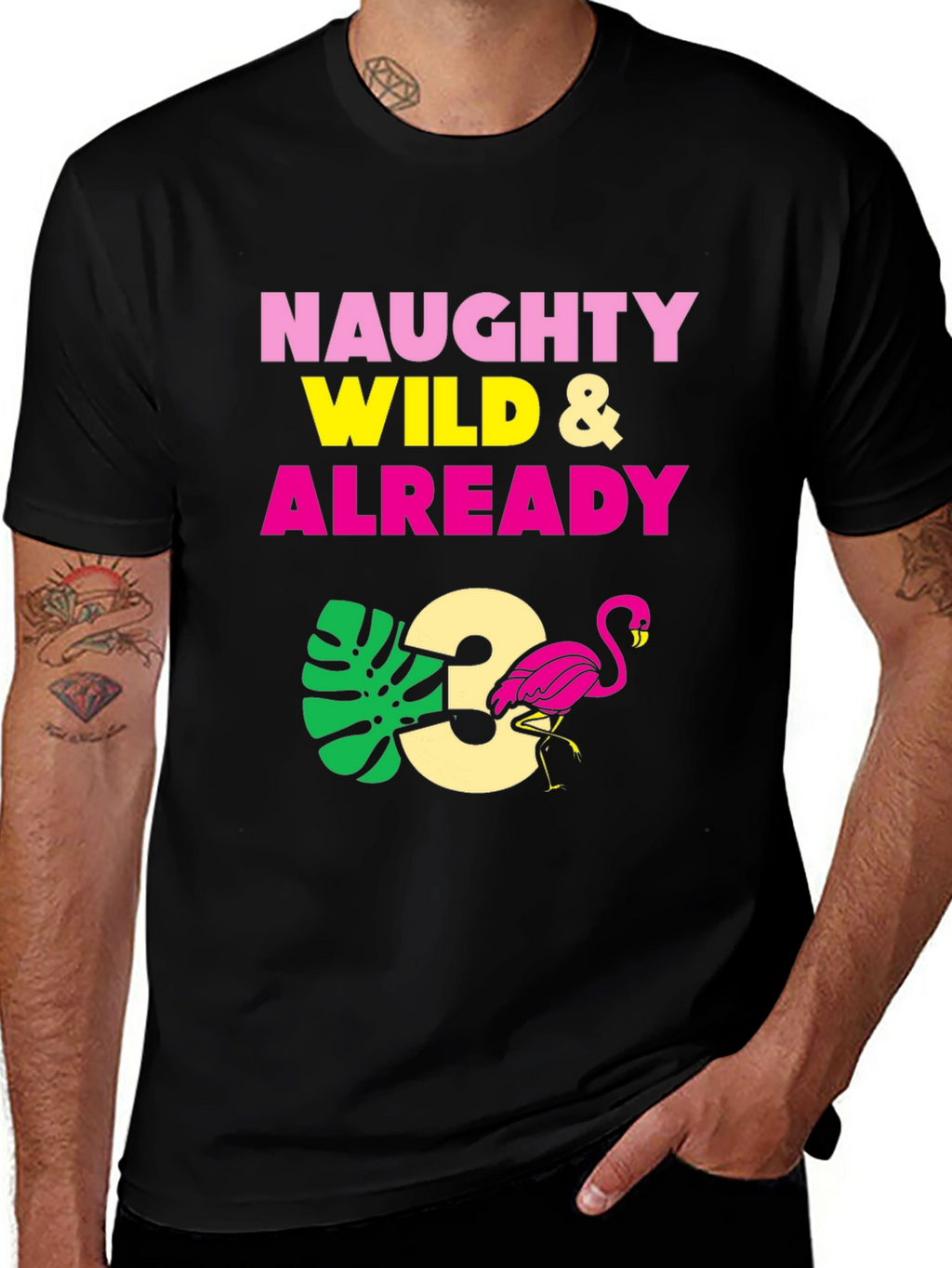 Naughty Wild & Already 3 Birthday T-Shirt