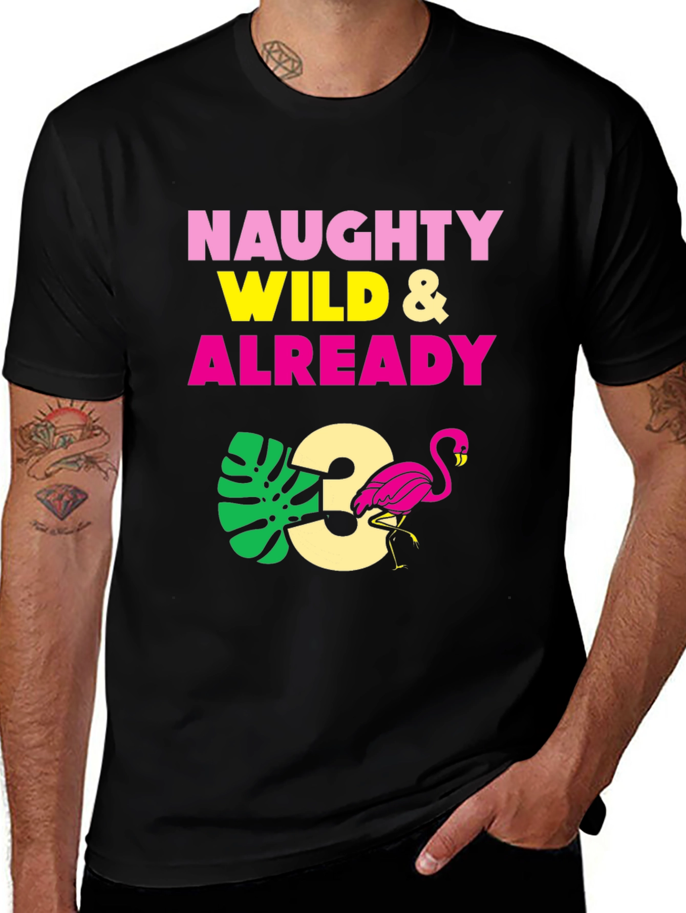 Naughty Wild & Already 3 Birthday T-Shirt