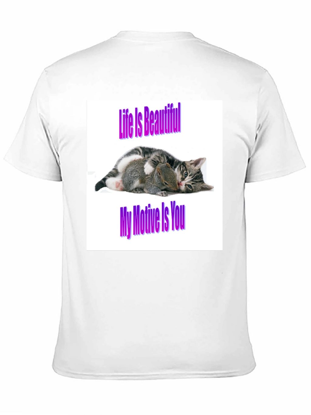 Life is Beautiful Cat & Squirrel Graphic Tee