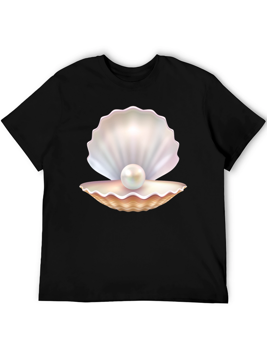 Pearl Oyster Graphic Tee - Black Cotton Blend