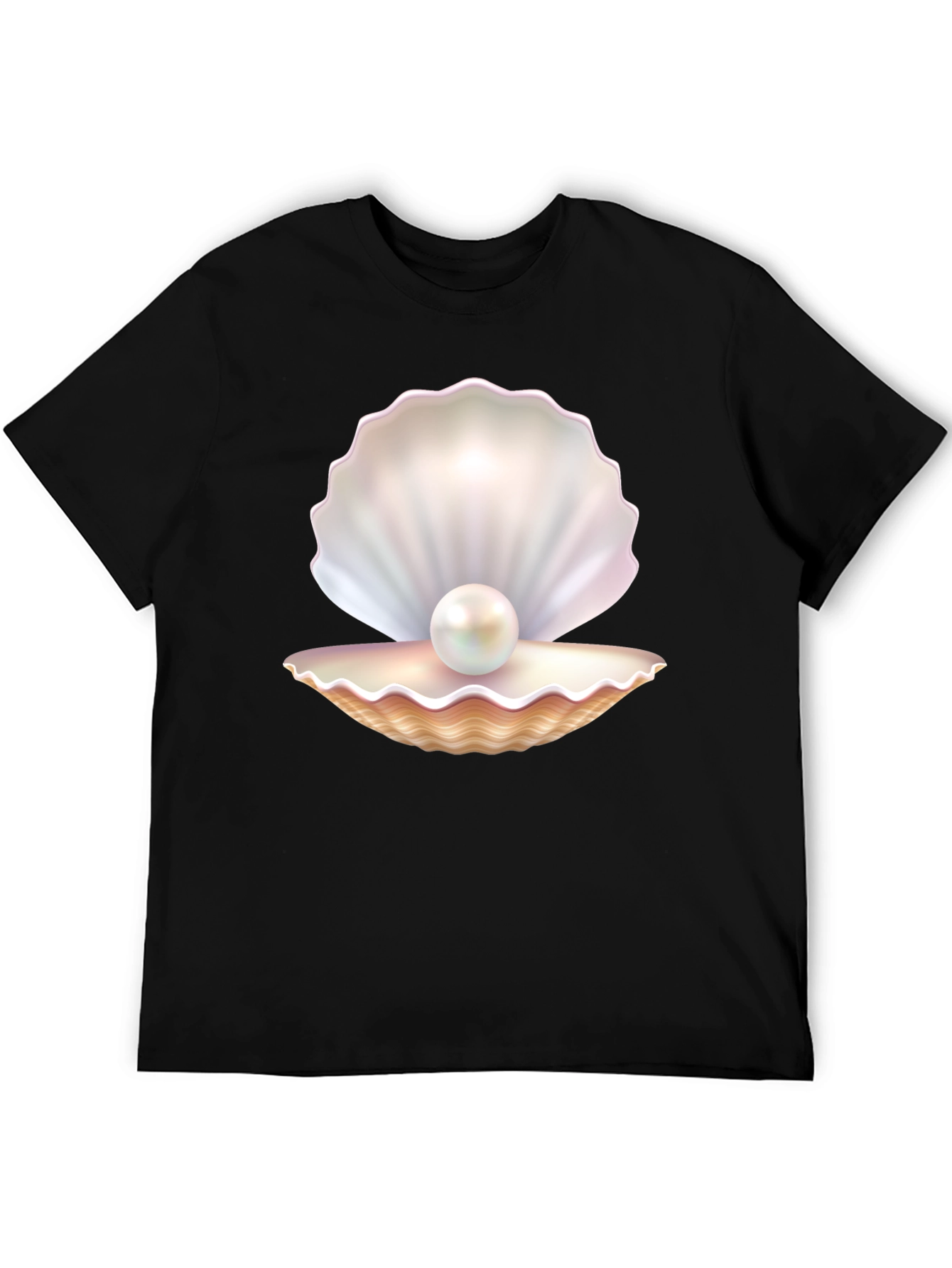 Pearl Oyster Graphic Tee - Black Cotton Blend