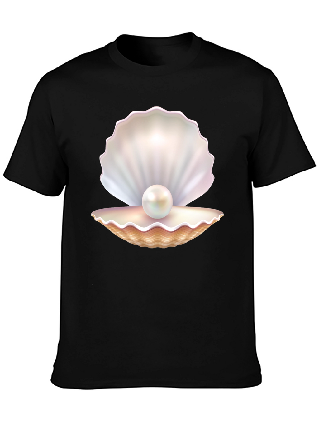 Pearl Oyster Graphic Tee - Black Cotton Blend