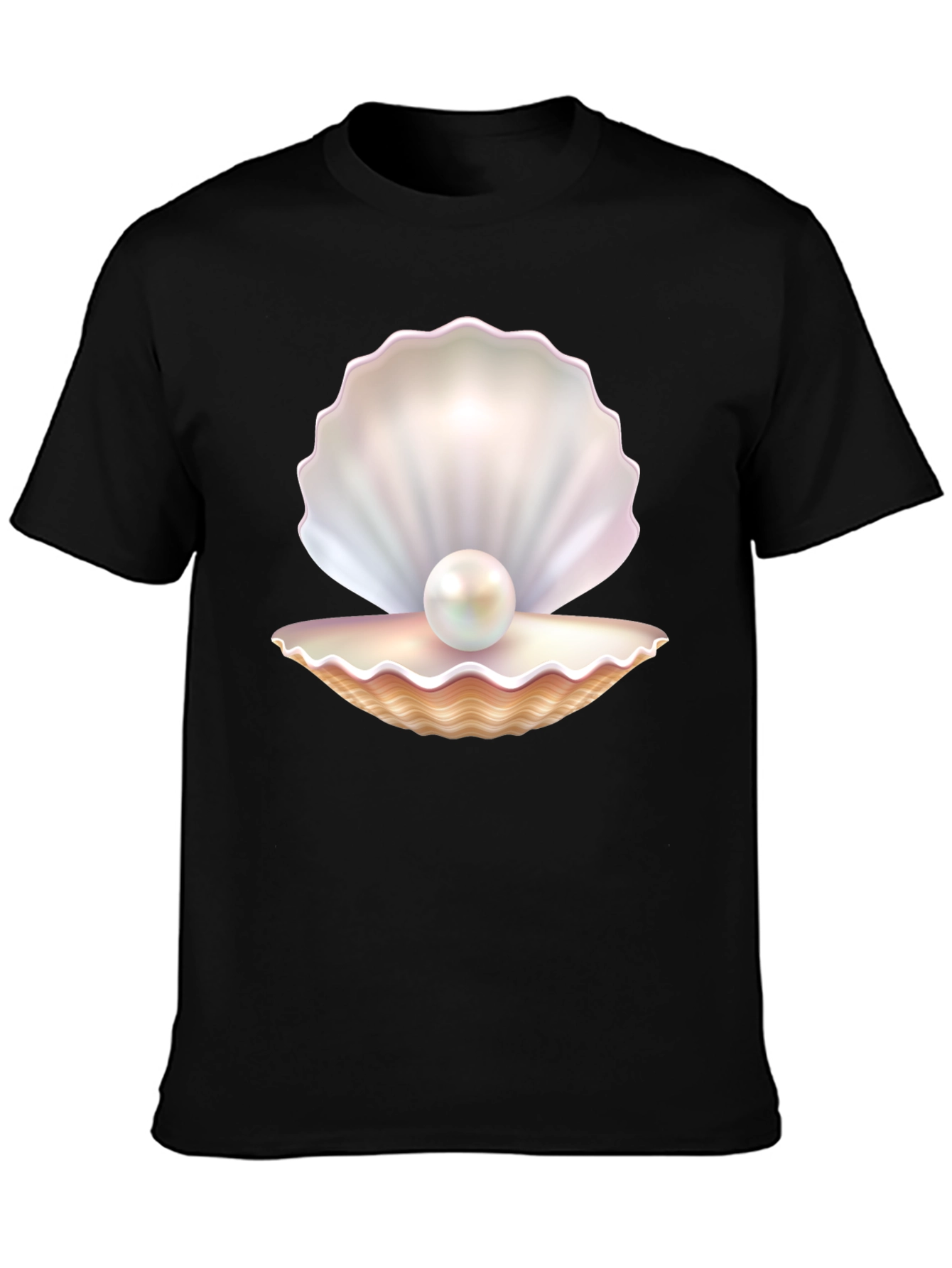 Pearl Oyster Graphic Tee - Black Cotton Blend