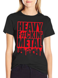 Heavy F#CKIN Metal Graphic T-Shirt - Black