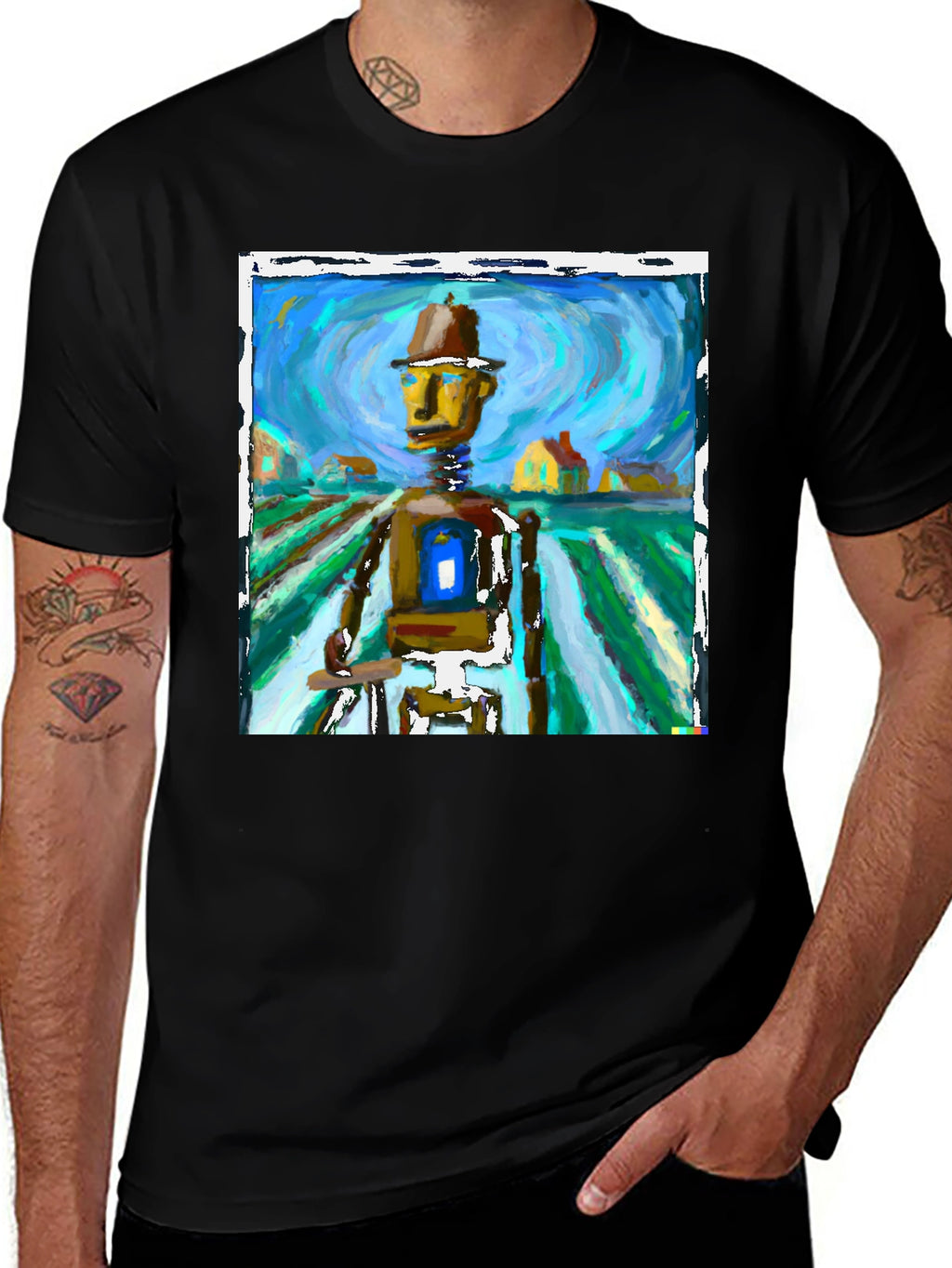 Abstract Robot Art Tee