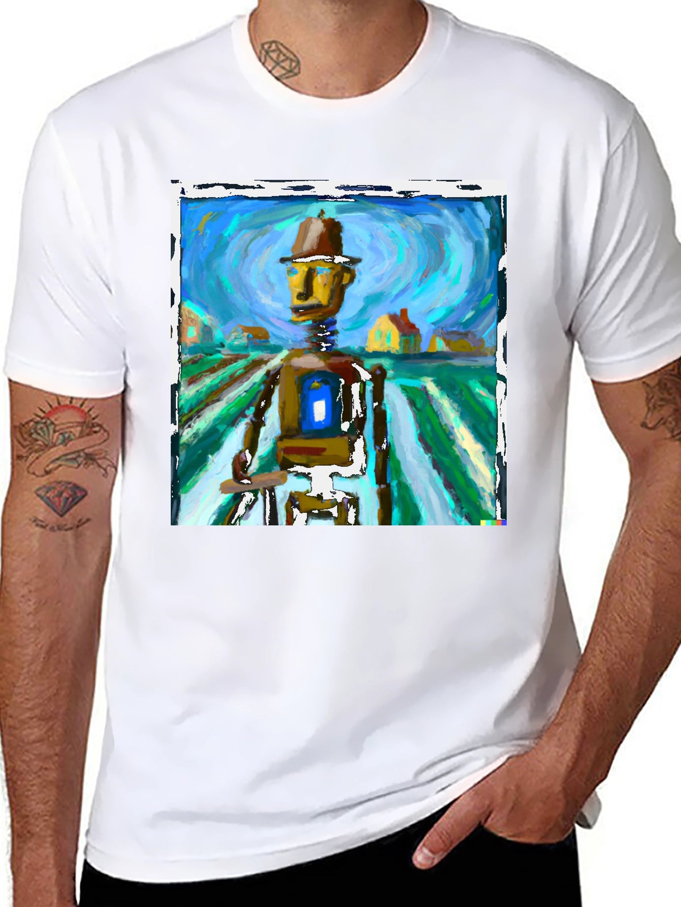 Abstract Robot Art Tee