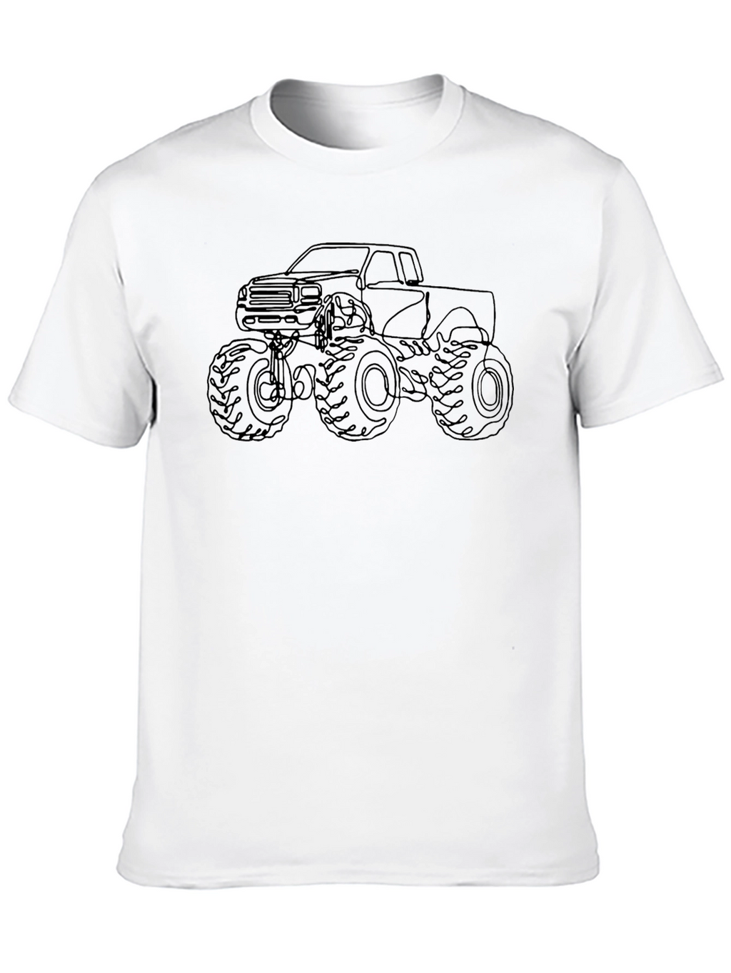 Monster Truck Outline Graphic Tee - Black