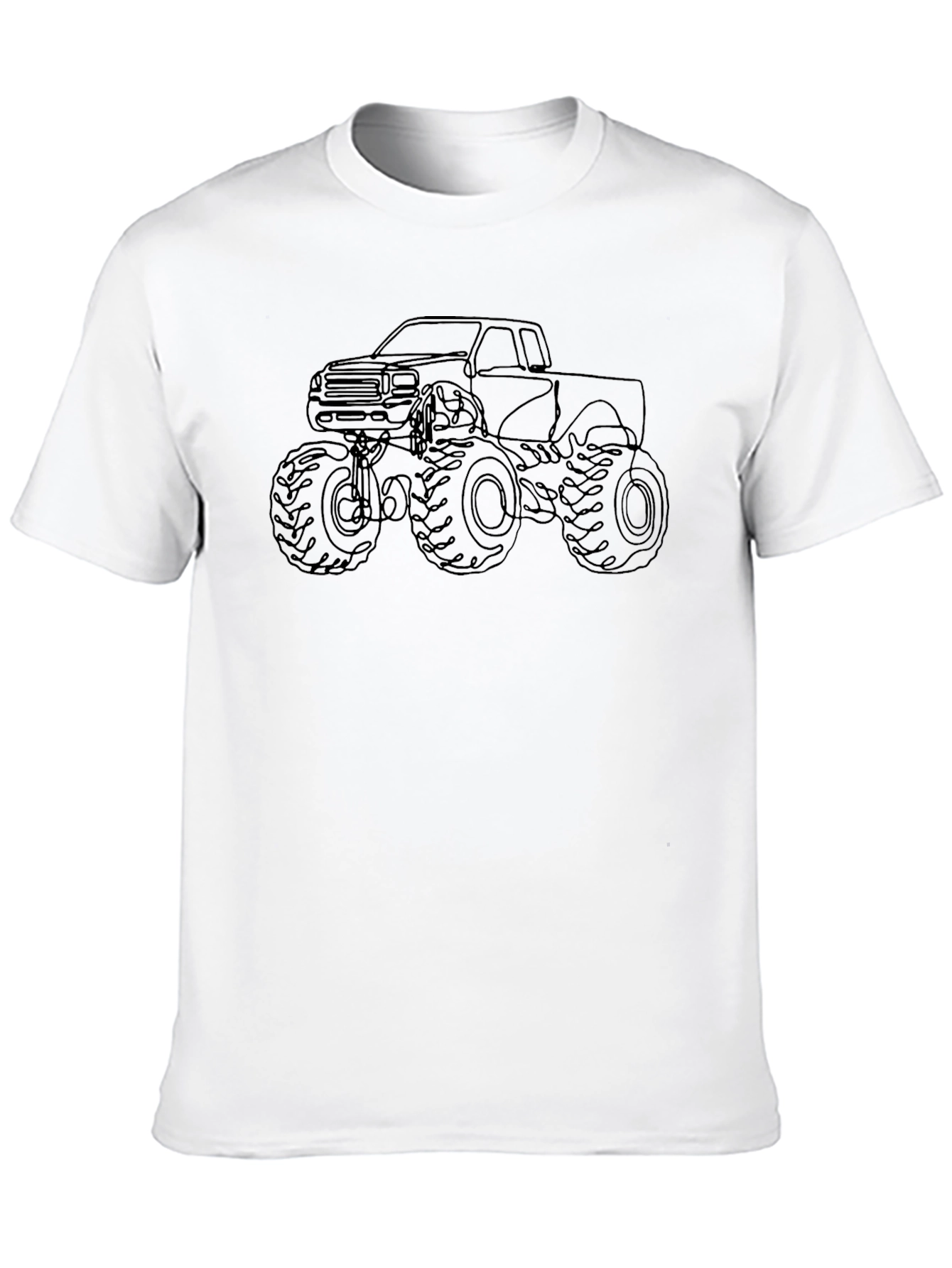 Monster Truck Outline Graphic Tee - Black