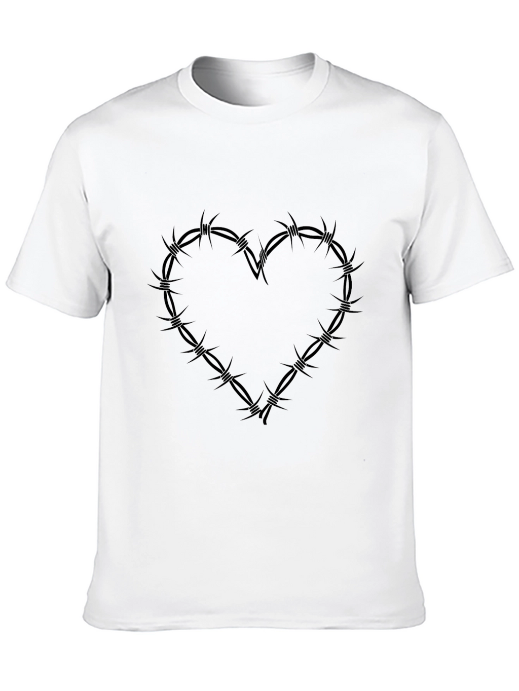 Edgy Heart Barbed Wire Graphic T-Shirt