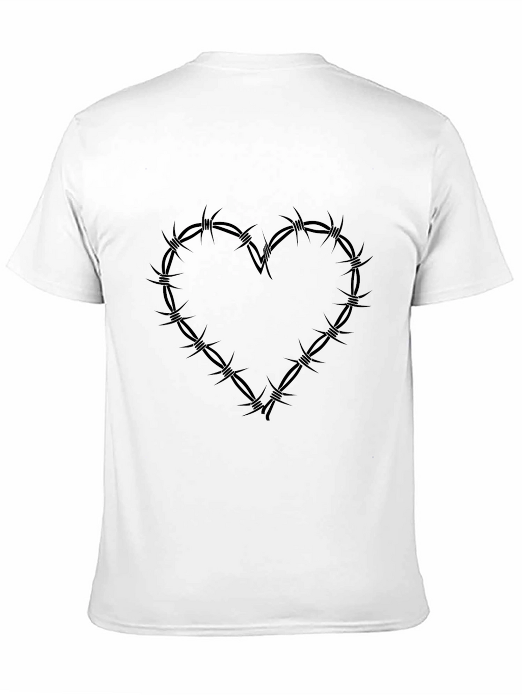 Edgy Heart Barbed Wire Graphic T-Shirt
