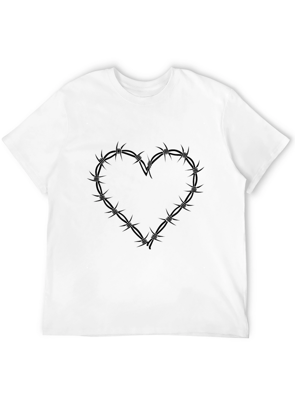 Edgy Heart Barbed Wire Graphic T-Shirt