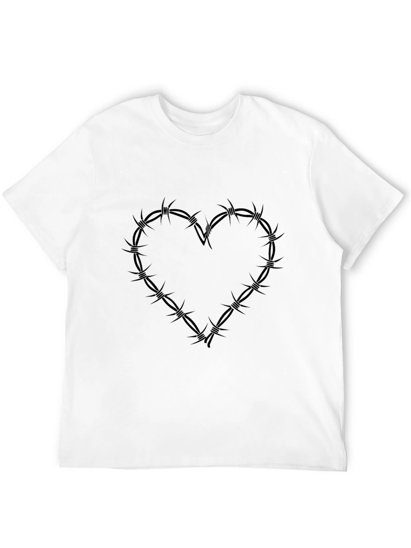 Edgy Heart Barbed Wire Graphic T-Shirt