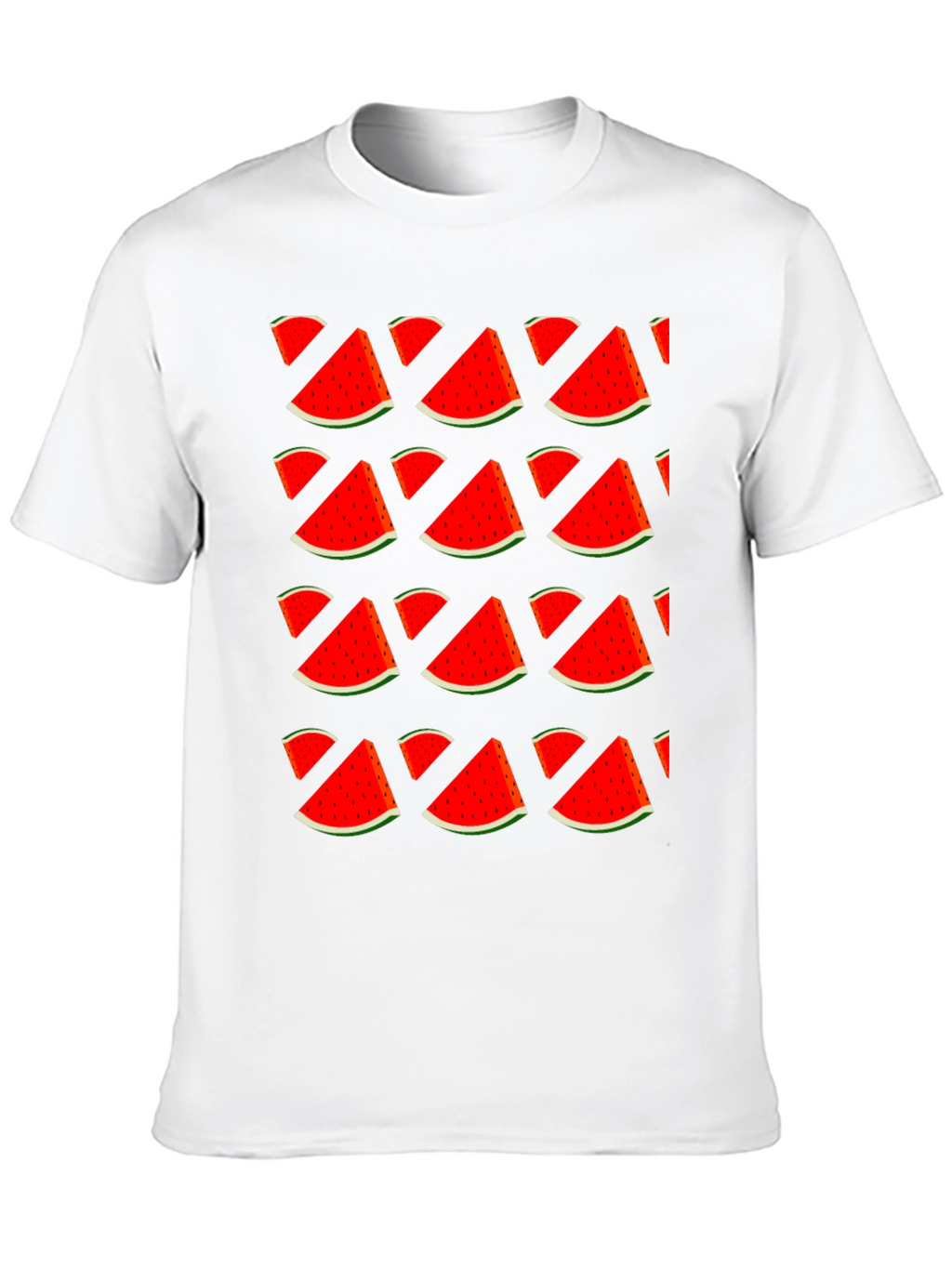 Watermelon Print T-Shirt - Stylish Fruit Pattern Tee
