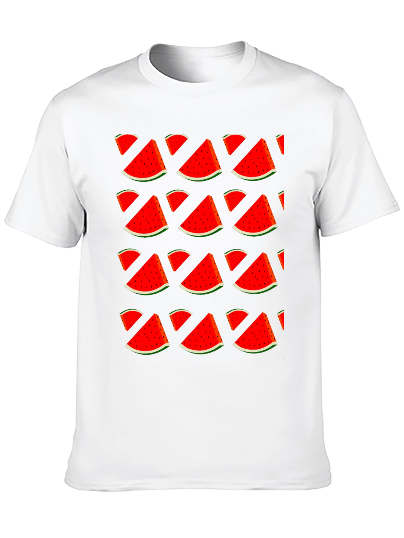 Watermelon Print T-Shirt - Stylish Fruit Pattern Tee