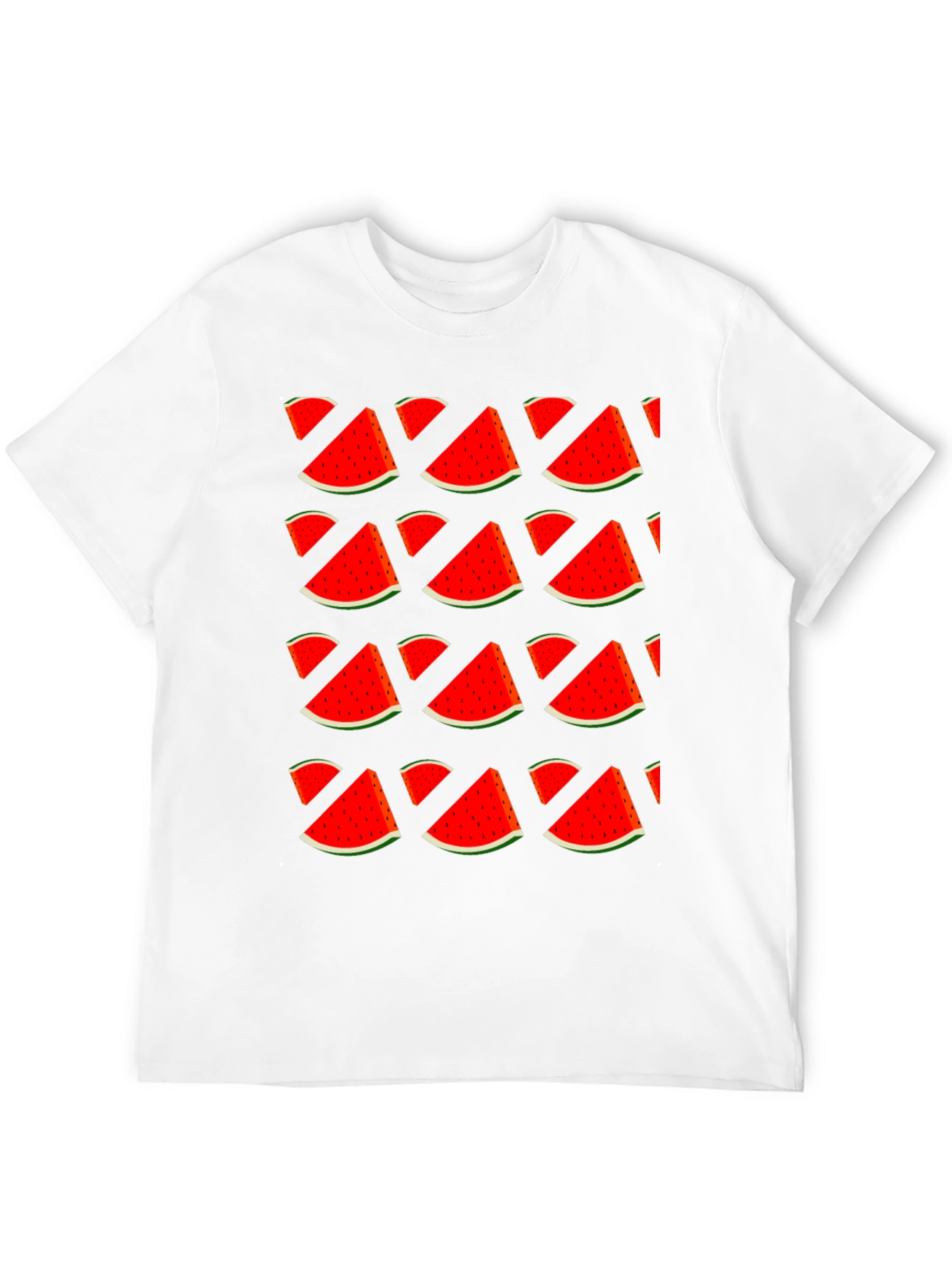 Watermelon Print T-Shirt - Stylish Fruit Pattern Tee