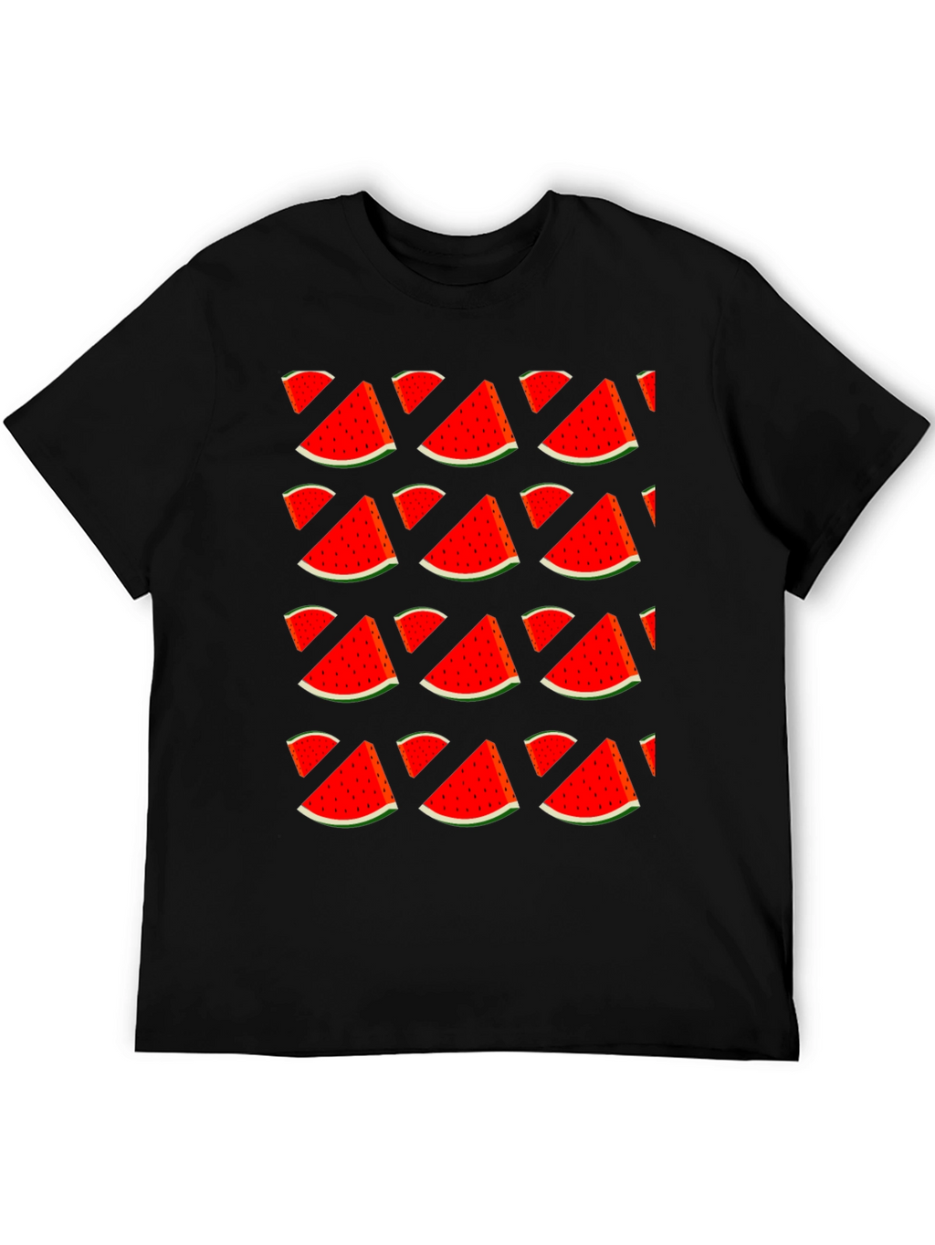 Watermelon Print T-Shirt - Stylish Fruit Pattern Tee