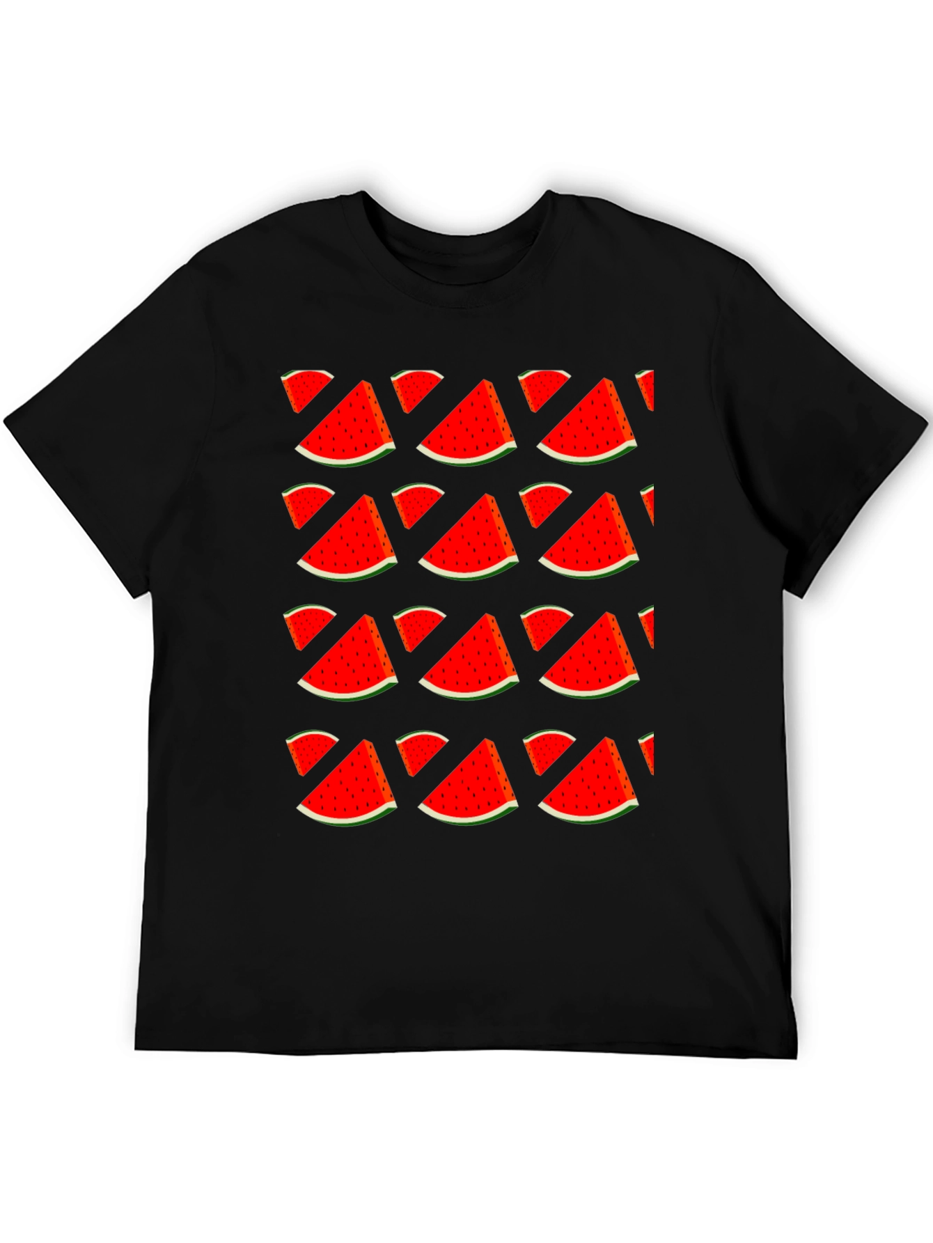 Watermelon Print T-Shirt - Stylish Fruit Pattern Tee