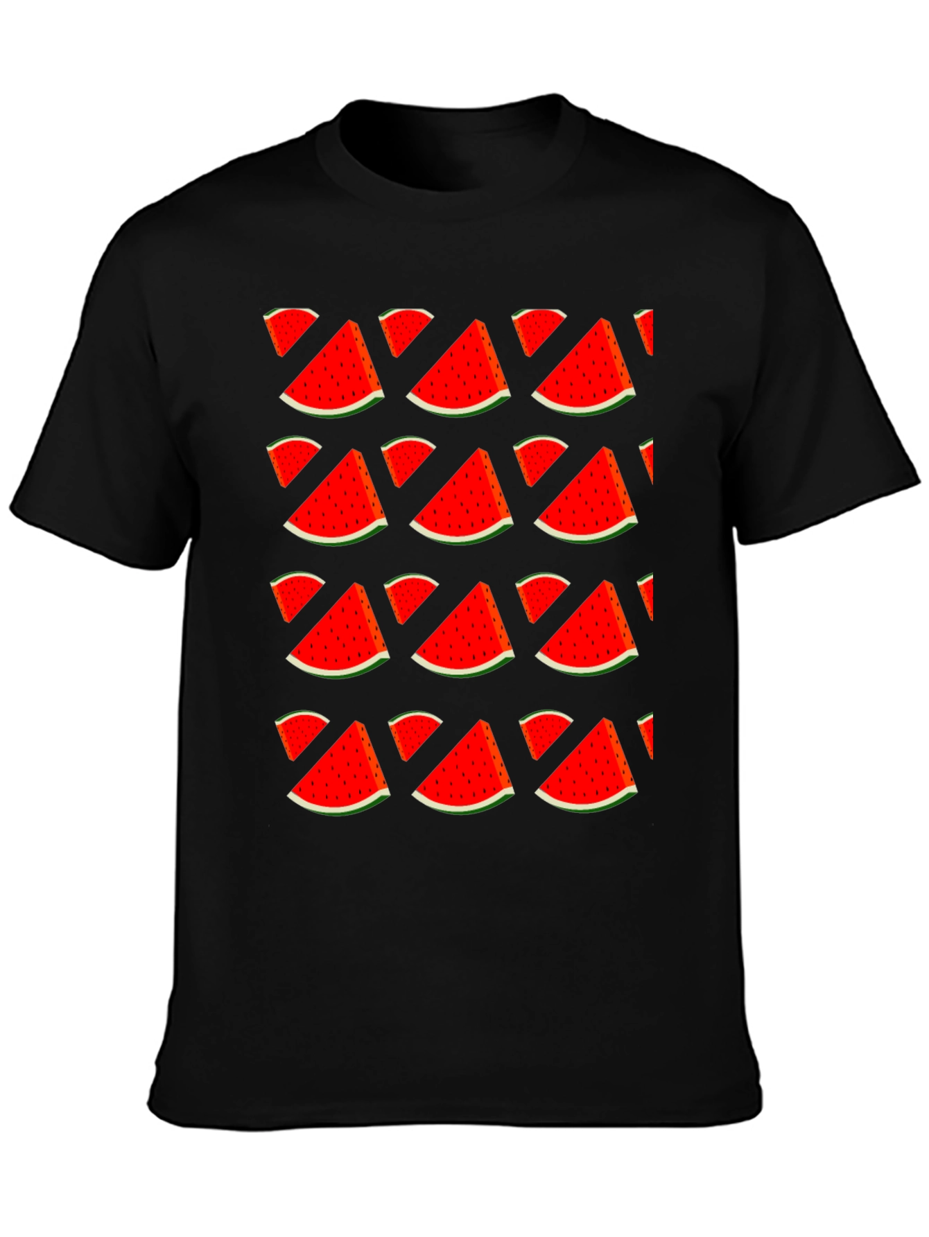 Watermelon Print T-Shirt - Stylish Fruit Pattern Tee