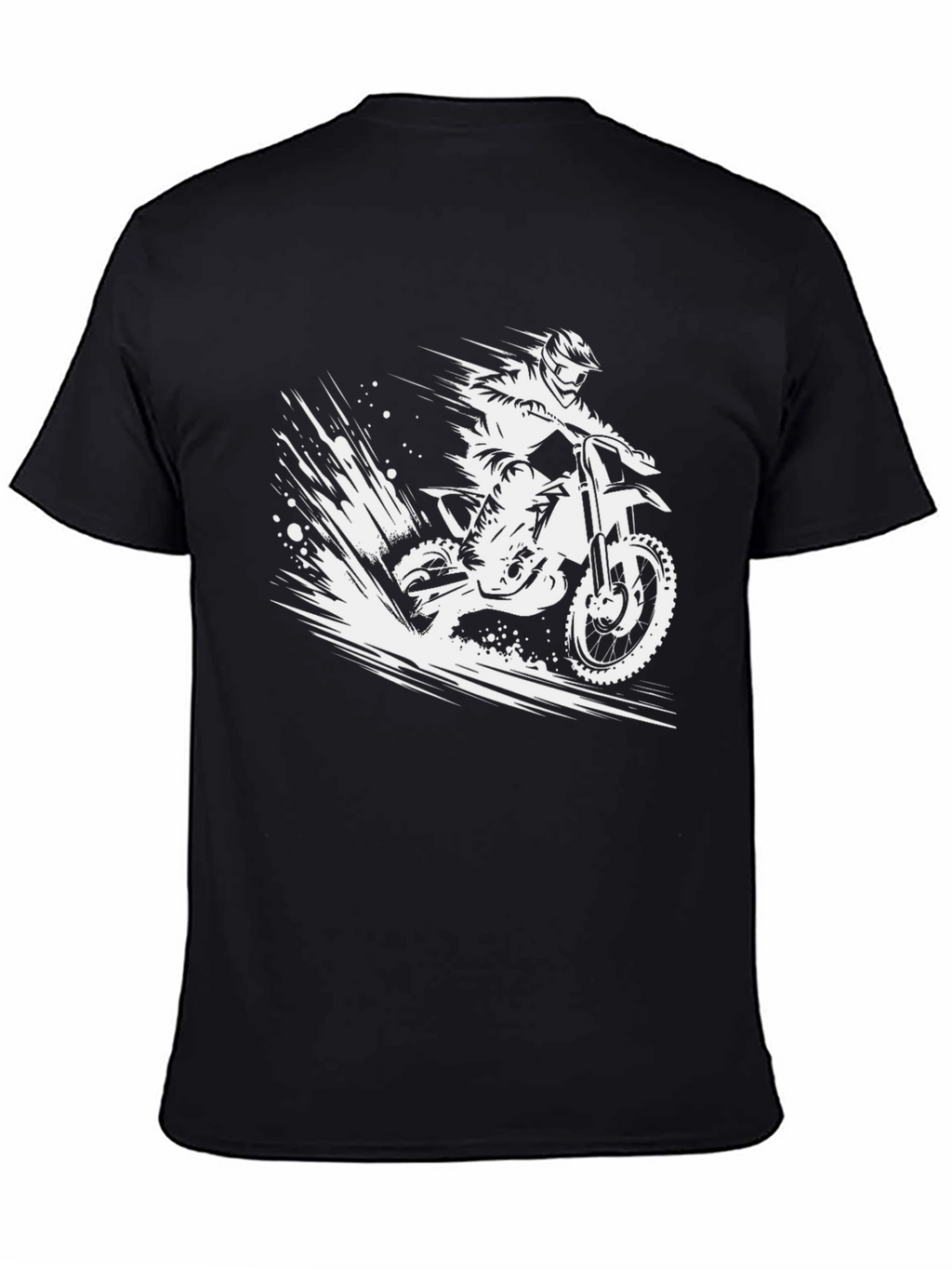 Dirt Bike Rider Graphic Tee - Black