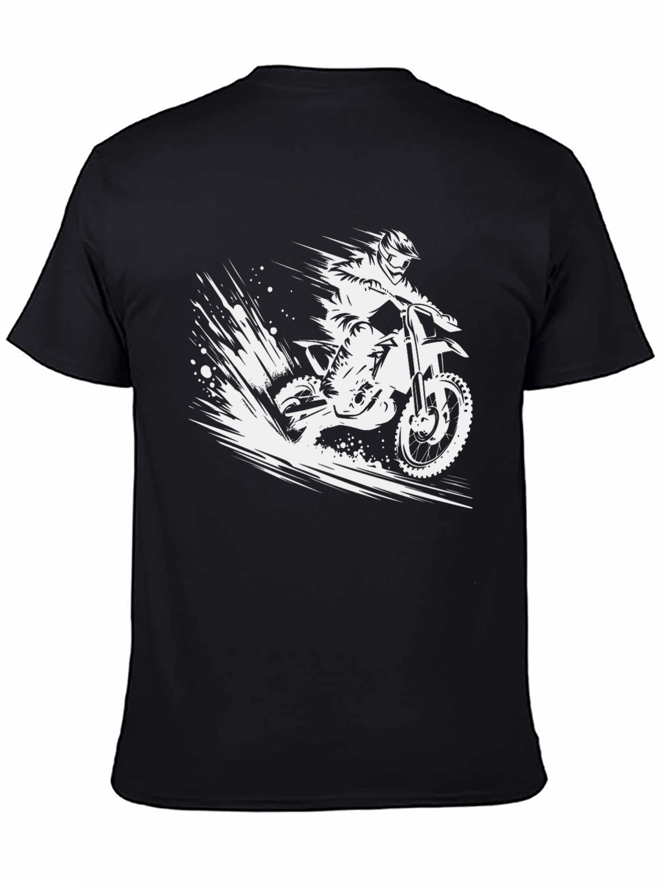 Dirt Bike Rider Graphic Tee - Black