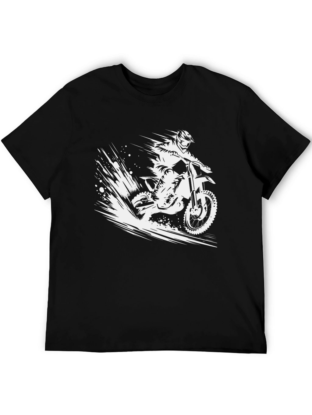 Dirt Bike Rider Graphic Tee - Black