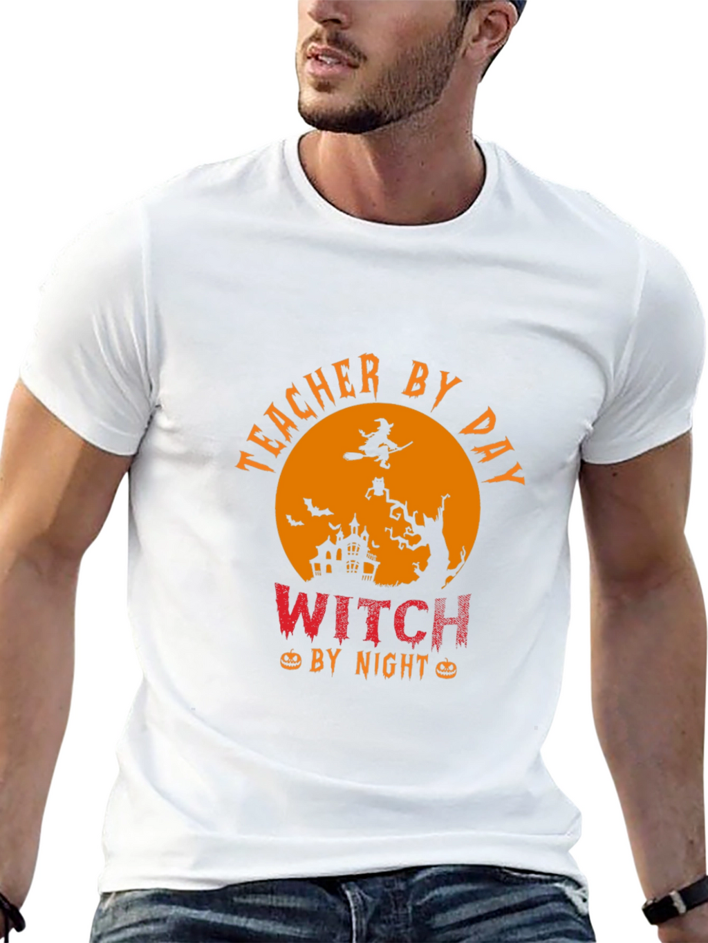 Teacher By Day Witch By Night Halloween T-Shirt