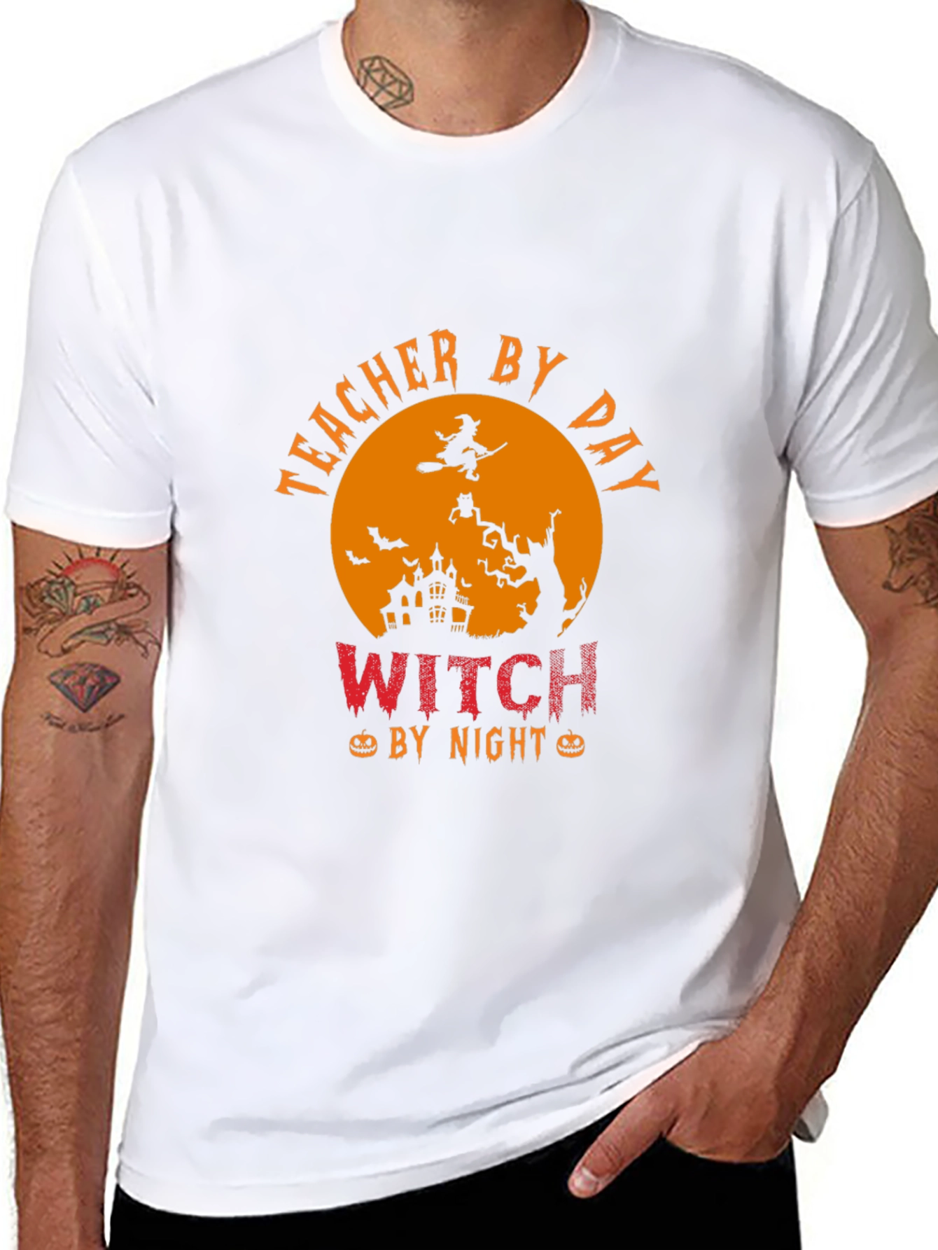 Teacher By Day Witch By Night Halloween T-Shirt