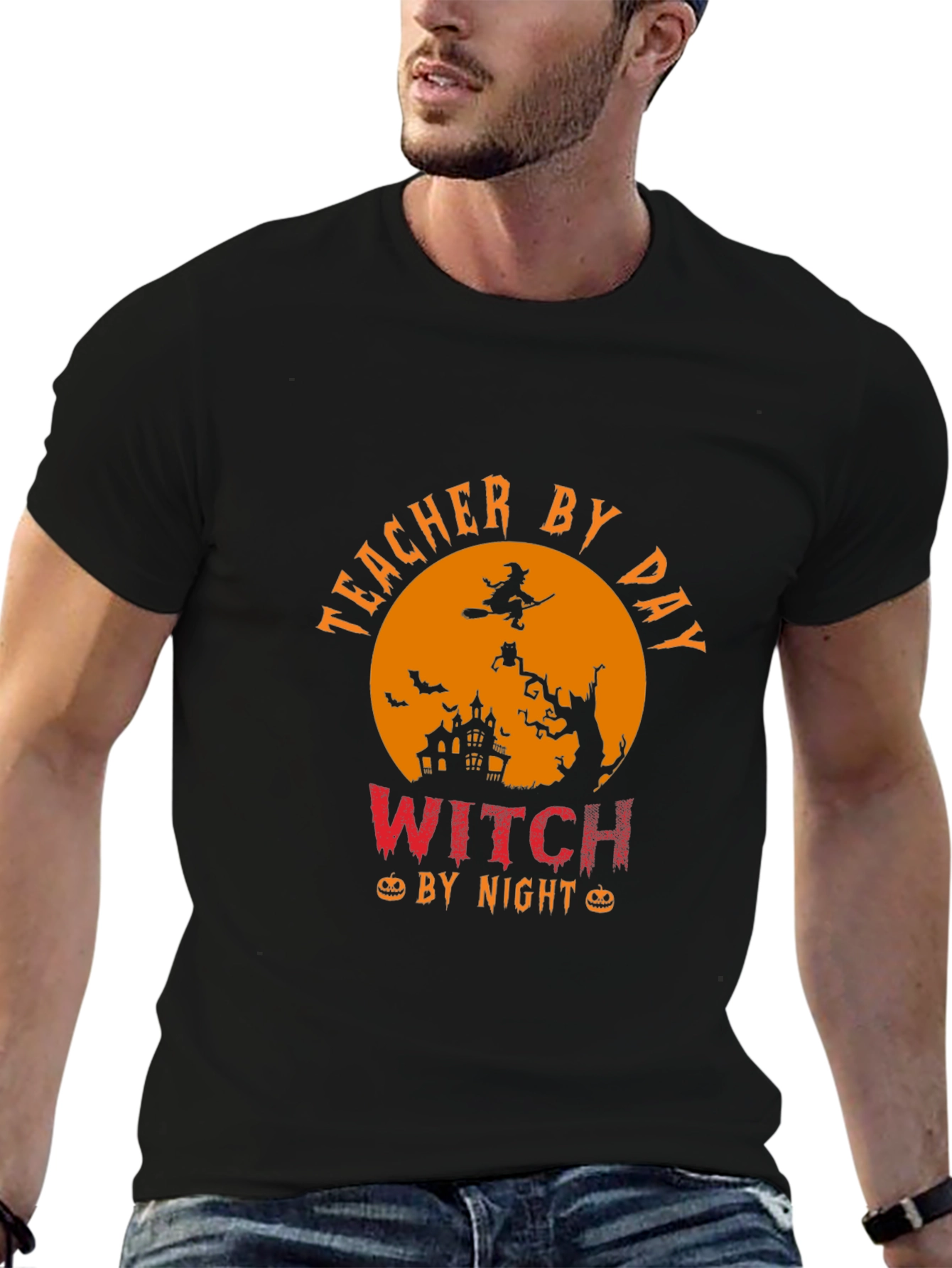 Teacher By Day Witch By Night Halloween T-Shirt