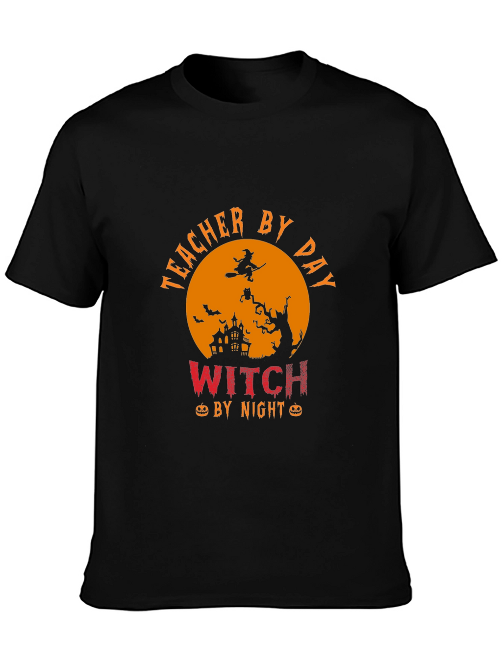 Teacher By Day Witch By Night Halloween T-Shirt