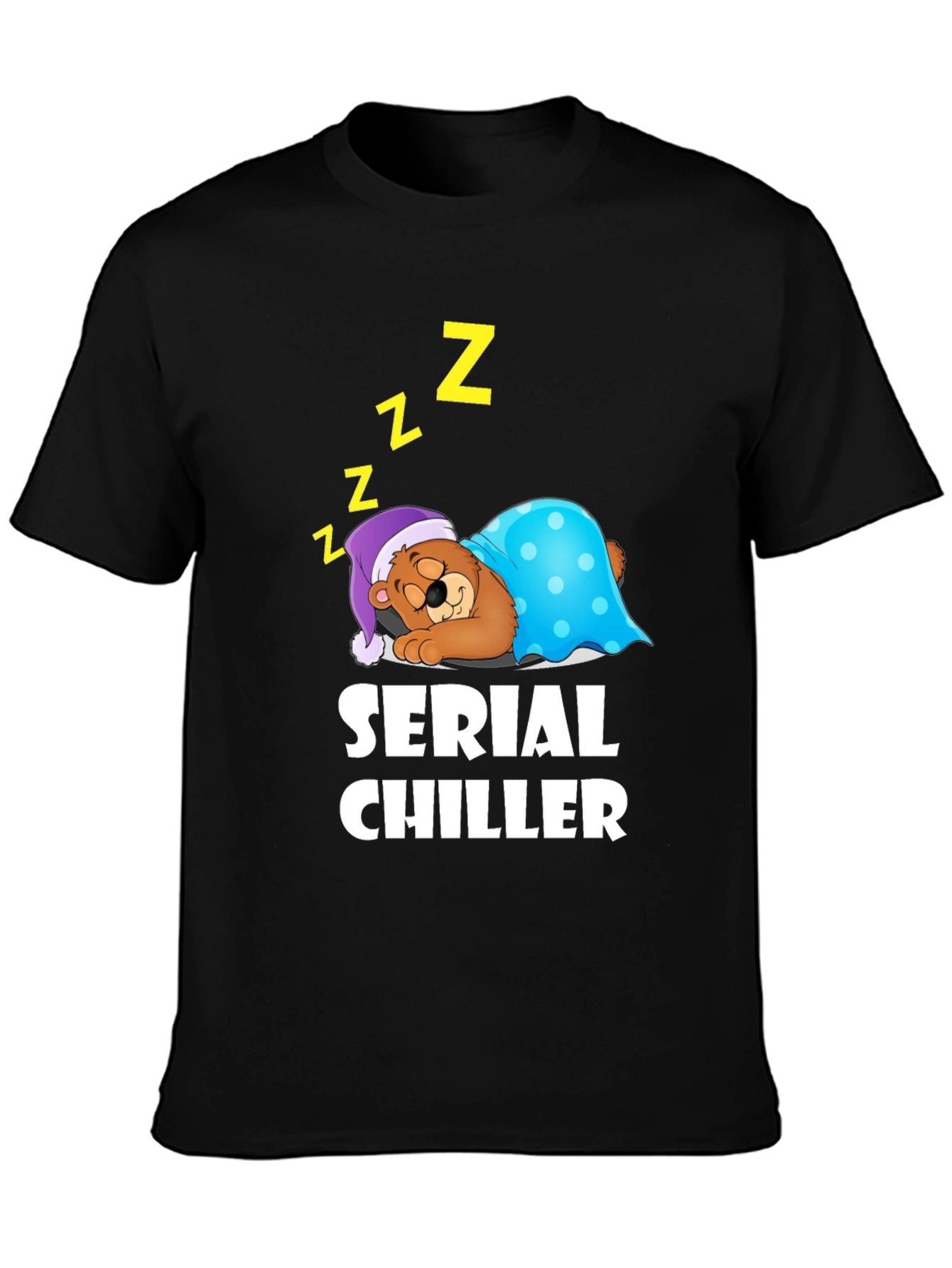 Serial Chiller Graphic T-Shirt Sleeping Bear Cartoon