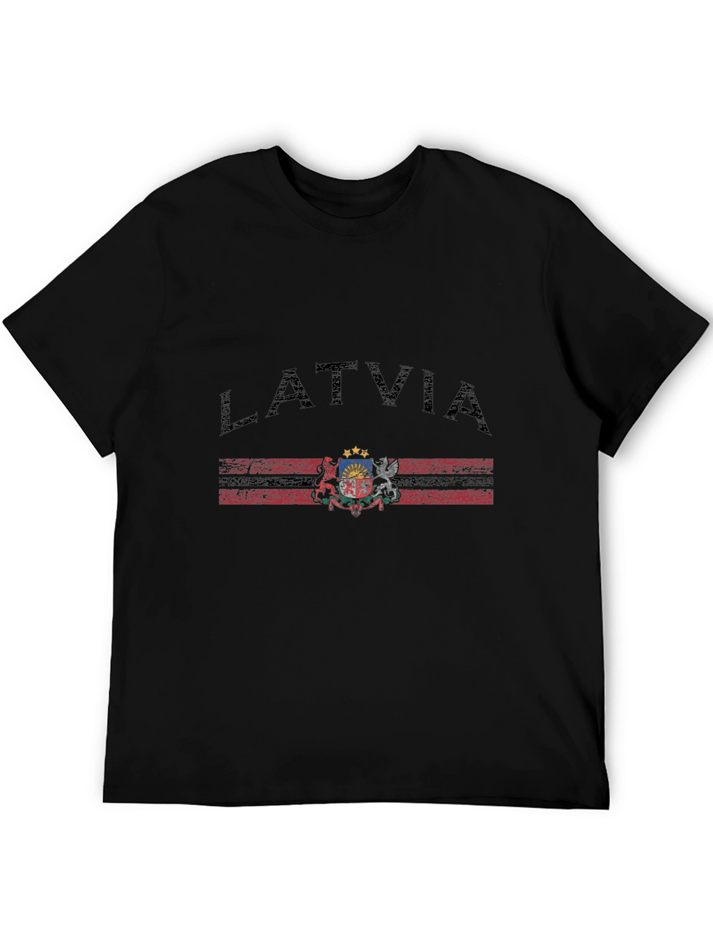 Latvia Flag T-Shirt - Distressed Design