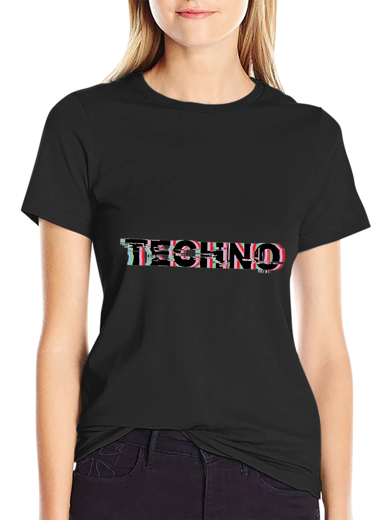 Techno Glitch Black T-Shirt