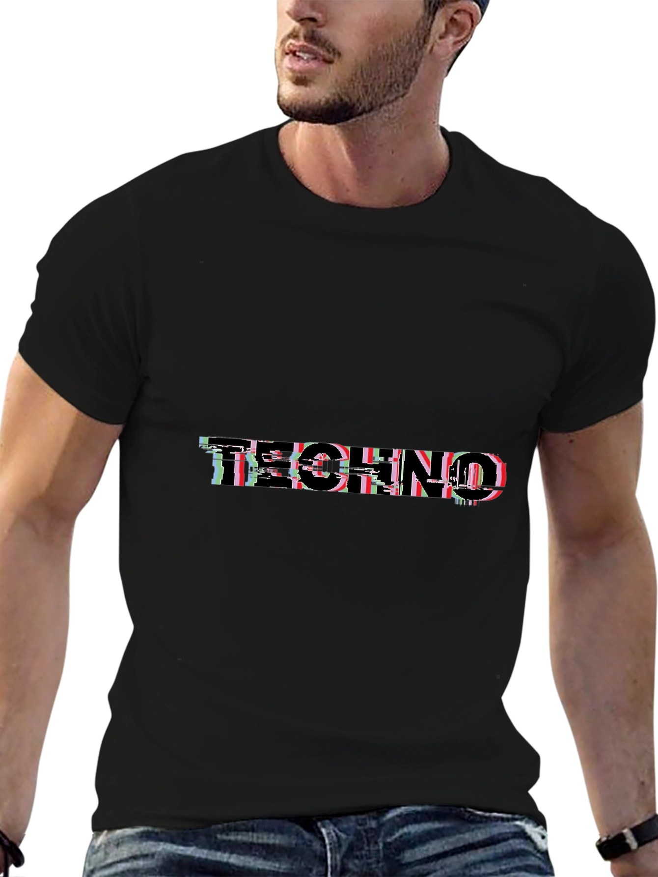 Techno Glitch Black T-Shirt