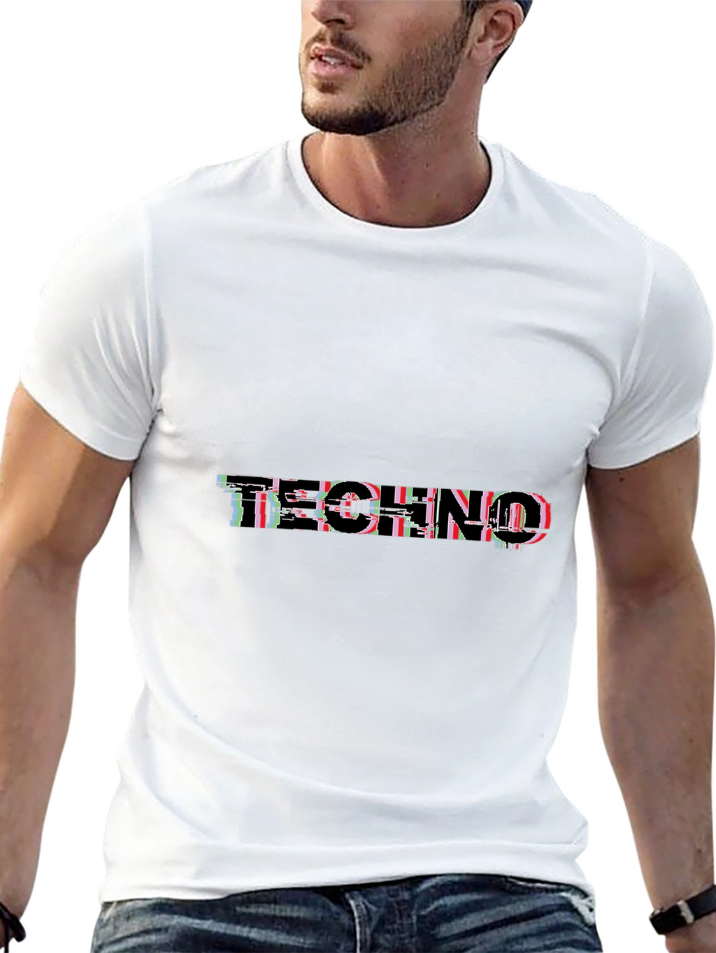 Techno Glitch Black T-Shirt