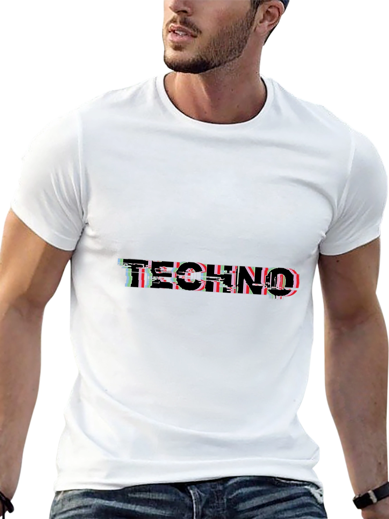 Techno Glitch Black T-Shirt