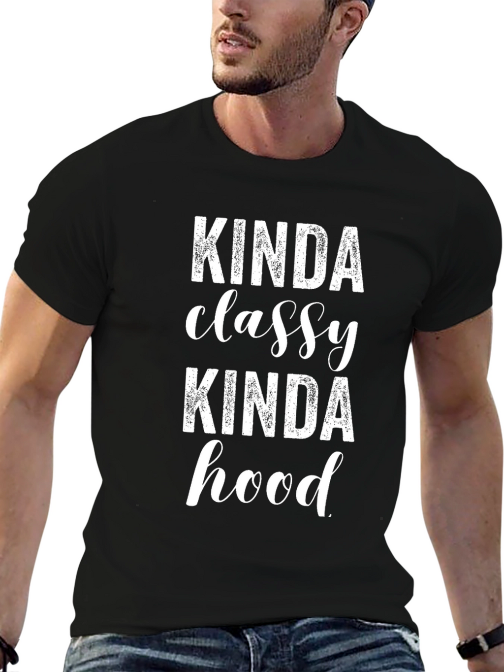 Kinda Classy Kinda Hood T-Shirt - Black