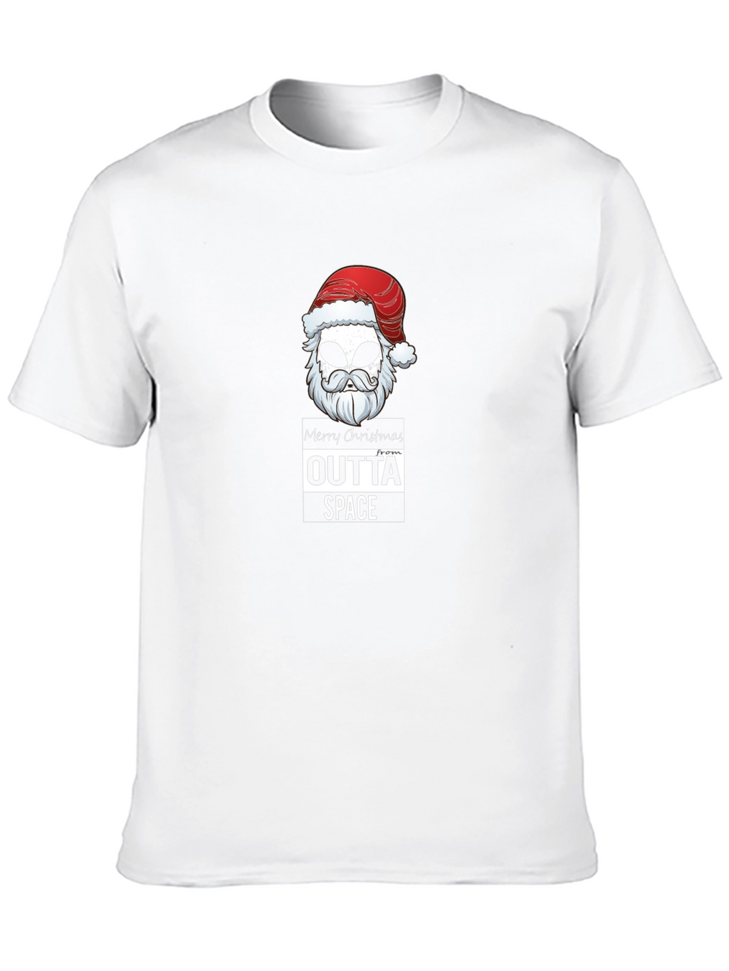 Outta Space Merry Christmas Alien Santa Black T-Shirt